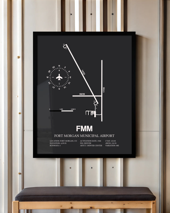 Frame color options for Fort Morgan Municipal Airport Wall Art