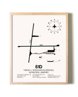 Virgil L. Williams Plainwell Municipal Airport framed wall art in white frame