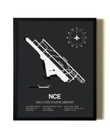 Unframed Nice Cote D'Azur Airport map print poster