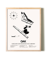 San Francisco Bay Oakland International Airport framed wall art in white frame
