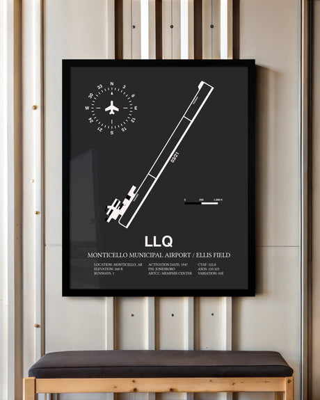 Frame color options for Monticello Municipal Airport / Ellis Field Wall Art