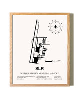 Sulphur Springs Municipal Airport framed print in natural wood frame