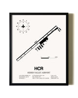 Framed Heber Valley Airport wall art poster in black frame