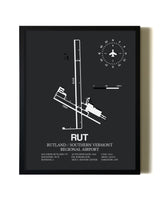 Unframed Rutland / Southern Vermont Regional Airport map print poster