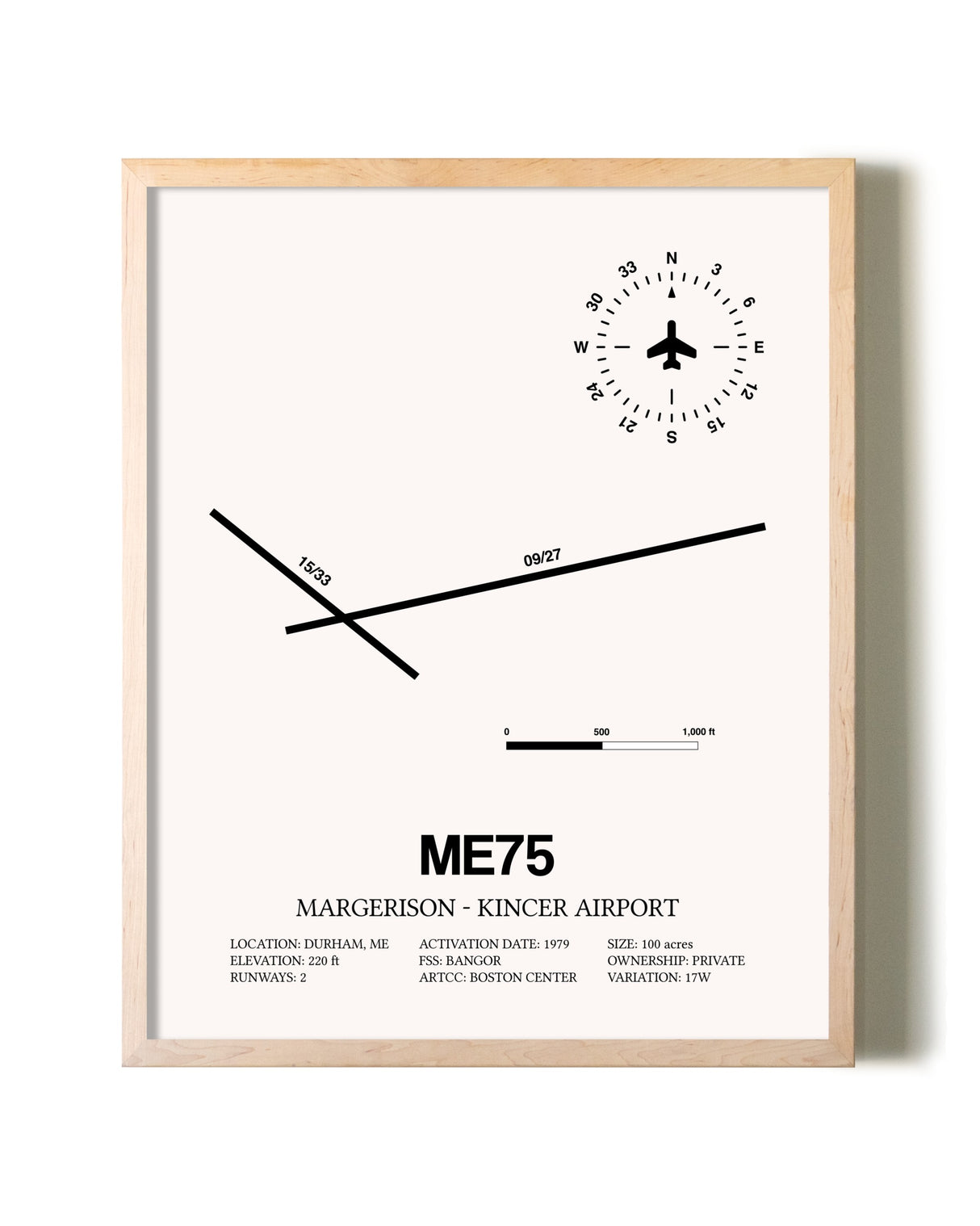 Margerison-Kincer Airport framed wall art in white frame
