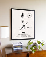 Hays Regional Airport aviation wall décor in black wood frame
