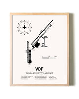 Tampa Executive Airport framed wall art in white frame