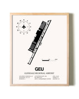 Glendale Regional Airport framed wall art in white frame