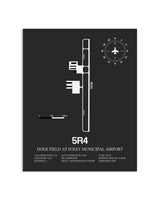 Gray Framed Holk Field at Foley Municipal Airport layout wall art poster