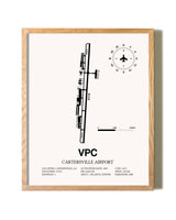 Cartersville Airport framed print in natural wood frame