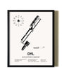 Framed Doylestown Airport wall art poster in black frame