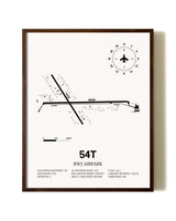 RWJ Airpark aviation print in walnut frame