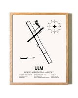 New Ulm Municipal Airport framed print in natural wood frame