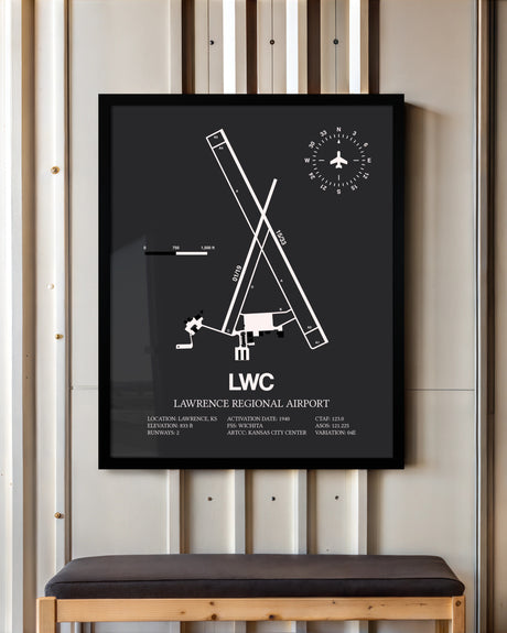 Frame color options for Lawrence Regional Airport Wall Art