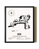 Framed Elmendorf Air Force Base wall art poster in black frame