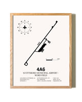 Scottsboro Municipal Airport - Word Field framed print in natural wood frame