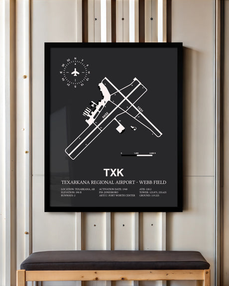 Frame color options for Texarkana Regional Airport-Webb Field Wall Art