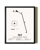 Framed Lakota Municipal Airport wall art poster in black frame