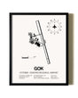 Framed Guthrie / Edmond Regional Airport wall art poster in black frame