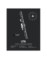 Gray Framed Tunica Municipal Airport layout wall art poster