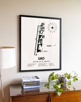 Aurora State Airport aviation wall décor in black wood frame