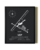 Unframed New Castle Municipal Airport map print poster