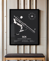 Frame color options for Stockton Metro Airport Wall Art