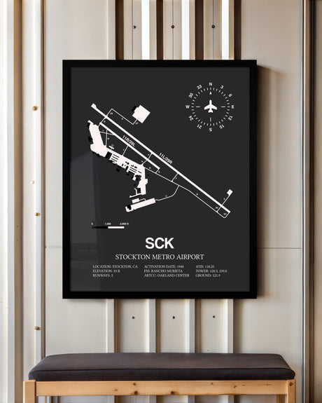 Frame color options for Stockton Metro Airport Wall Art