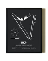 Unframed Aransas County Airport map print poster