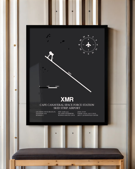 Frame color options for Cape Canaveral Space Force Station Skid Strip Airport Wall Art