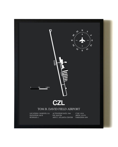 Unframed Tom B. David Field Airport map print poster