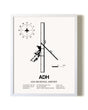 Ada Regional Airport airport map poster in oak frame
