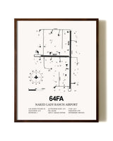 Naked Lady Ranch Airport aviation print in walnut frame