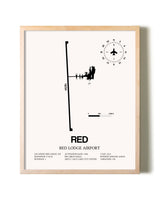 Red Lodge Airport framed wall art in white frame