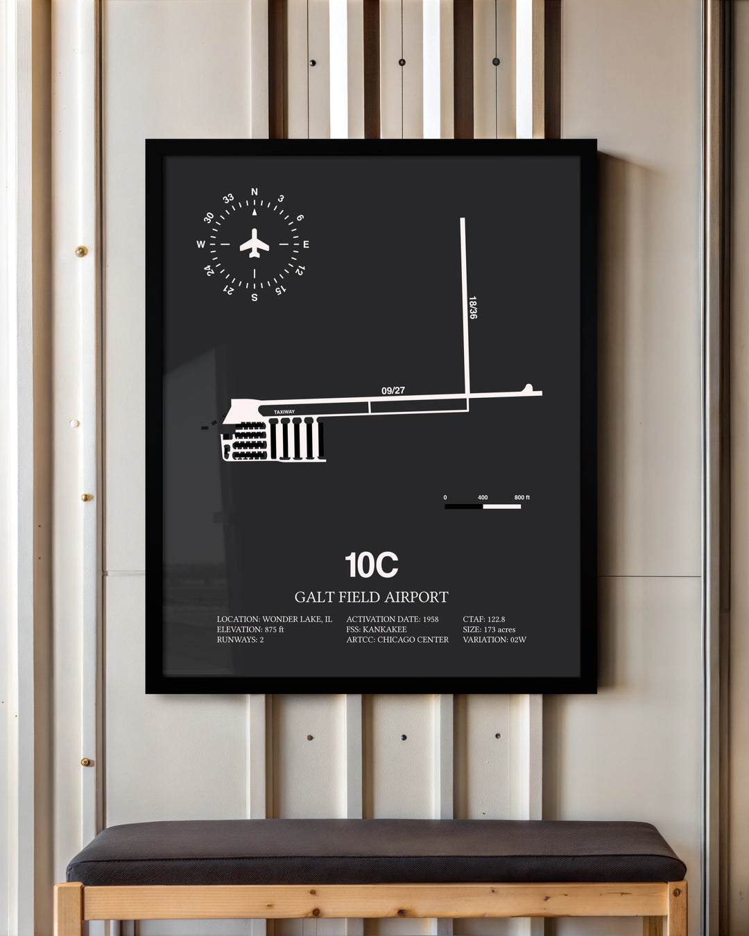 Frame color options for Galt Field Airport Wall Art