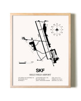 Kelly Field Airport framed wall art in white frame