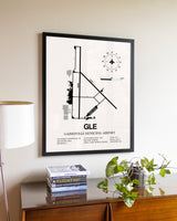 Gainesville Municipal Airport aviation wall décor in black wood frame
