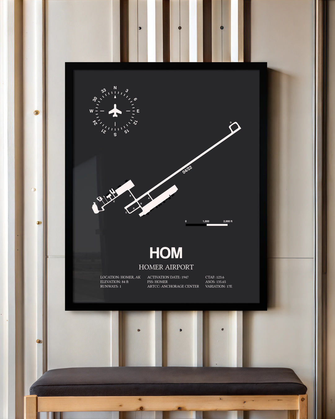 Frame color options for Homer Airport Wall Art