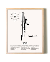 Bolingbrook's Clow International Airport framed wall art in white frame