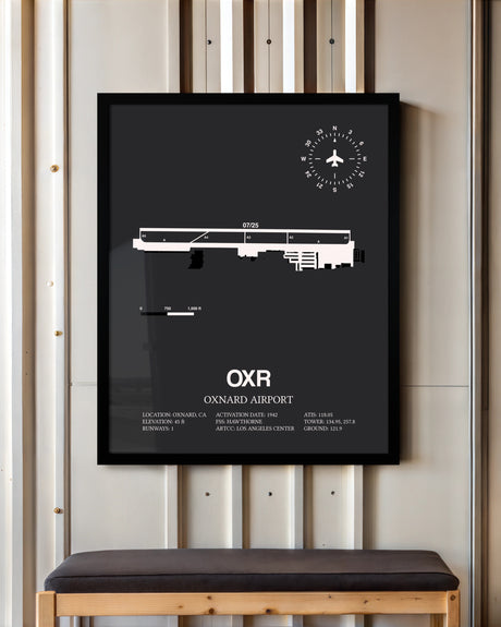 Frame color options for Oxnard Airport Wall Art