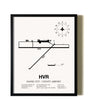Framed Havre City-County Airport wall art poster in black frame