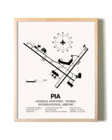 General Downing-Peoria International Airport framed wall art in white frame