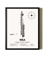 Framed Parker County Airport wall art poster in black frame
