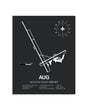 Gray Framed Augusta State Airport layout wall art poster