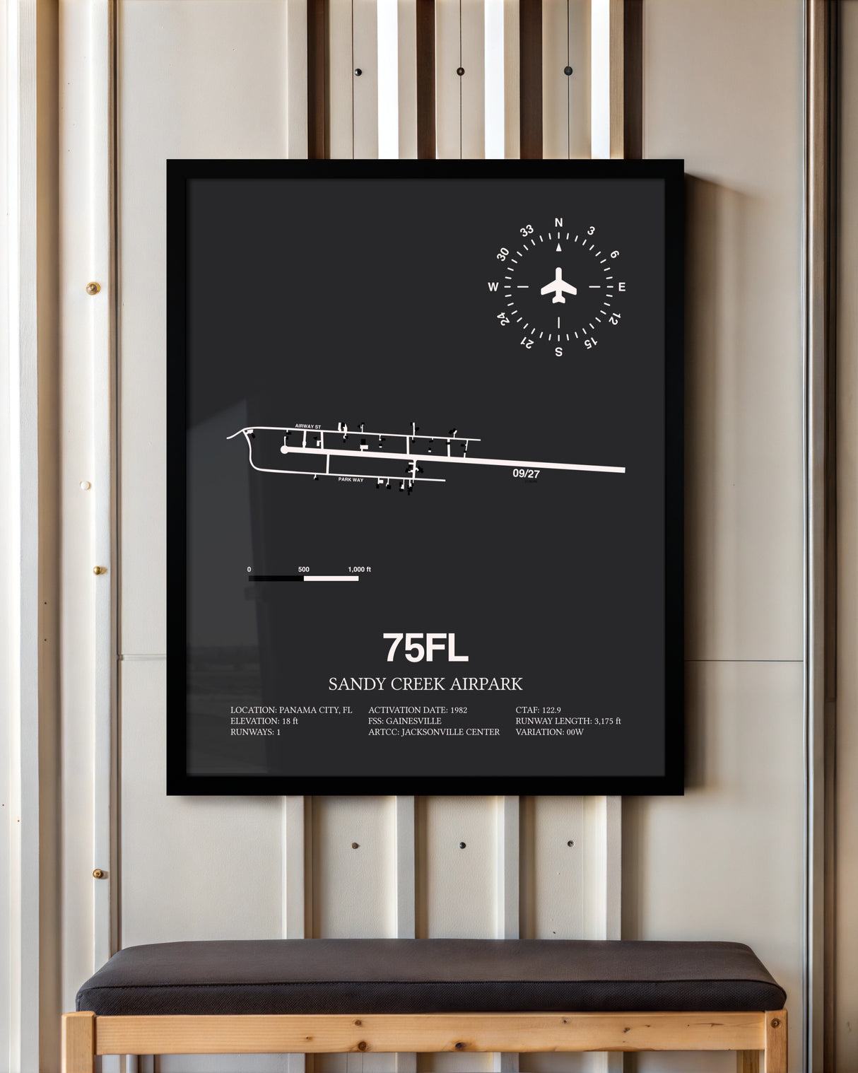 Frame color options for Sandy Creek Airpark Wall Art