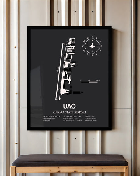 Frame color options for Aurora State Airport Wall Art