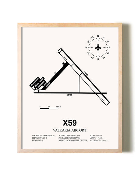 Valkaria Airport framed wall art in white frame