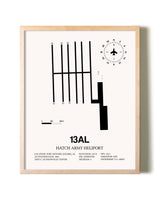 Hatch Army Heliport framed wall art in white frame