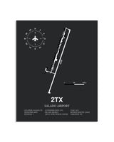 Gray Framed Salado Airport layout wall art poster