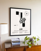 Lowe Army Heliport (Fort Novosel) aviation wall décor in black wood frame